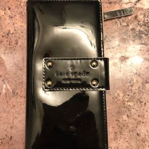 Kate spade black patent leather wallet